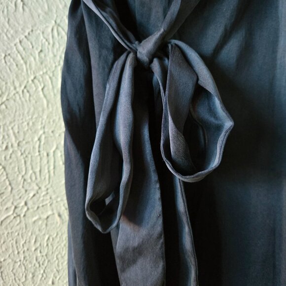 Zimmermann Dark Blue 1-Shouldered Silk Dress with Tie – Size Large - Picture 4 of 5